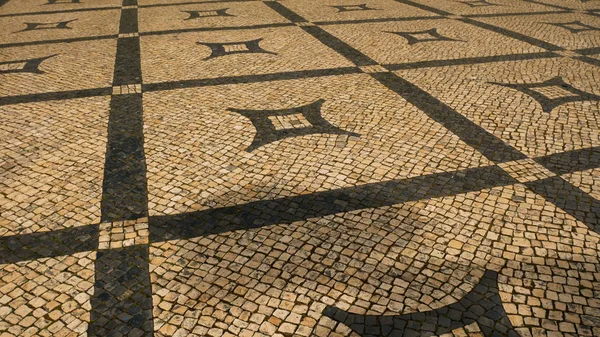 Blick Auf Typischen Lisboa Boden Für Diese Stadt Typische Ornamente — Stockfoto