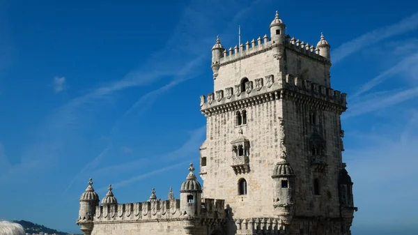Vue Sur Tour Belem Tage Ciel Clair Bleu Lisbonne Portugal — Photo