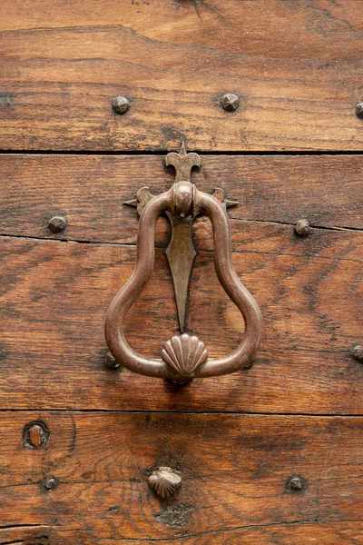 Stará Dřevěná Klika Dveří — Stock fotografie