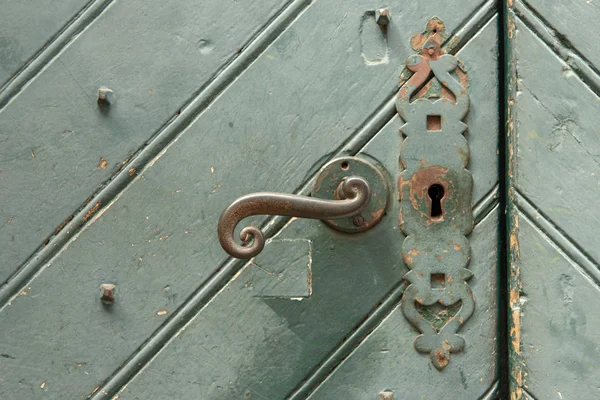 Eski Ahşap Kapı Kolu — Stok fotoğraf