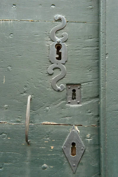 Παλιό Ξύλινο Χερούλι Πόρτας — Φωτογραφία Αρχείου