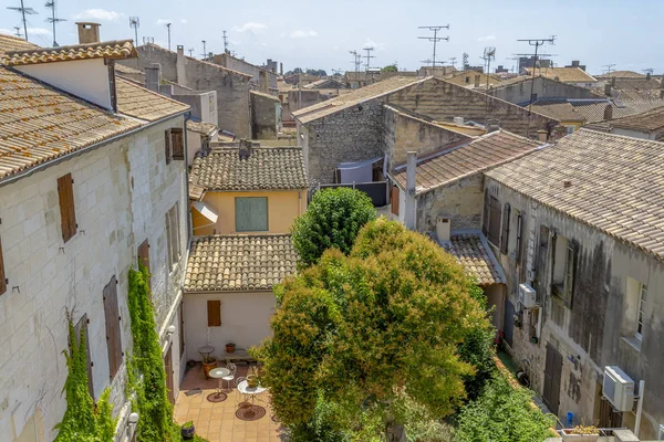 Hög Vinkel Syn Kommun Med Namnet Aigues Mortes Frankrike — Stockfoto