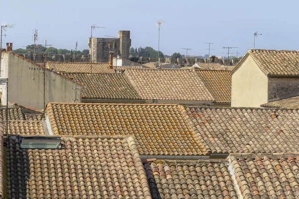 Vista Alto Ângulo Uma Comuna Chamada Aigues Mortes França — Fotografia de Stock