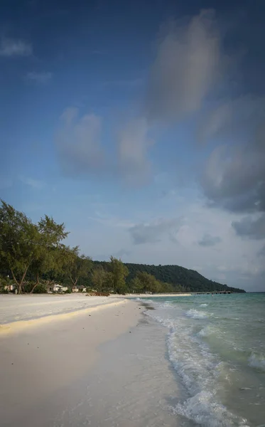 Longue Plage Station Balnéaire Vue Sur Paradis Tropical Koh Rong — Photo