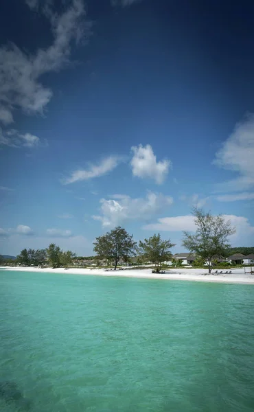 Vista Del Paraíso Larga Playa Zona Turística Koh Rong Isla — Foto de Stock