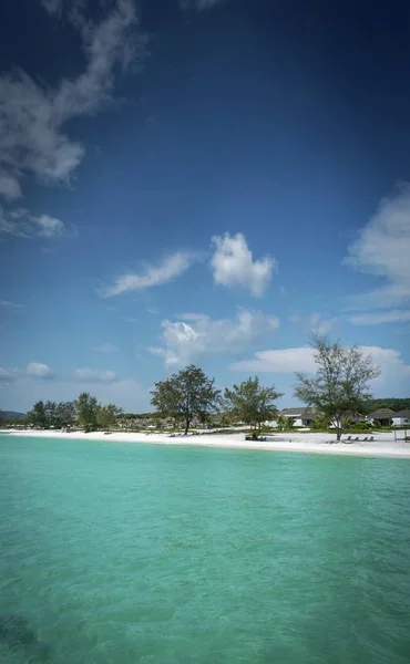 Tekintettel Paradicsom Hosszú Tengerparti Üdülőhely Területén Koh Rong Sziget Közelében — Stock Fotó