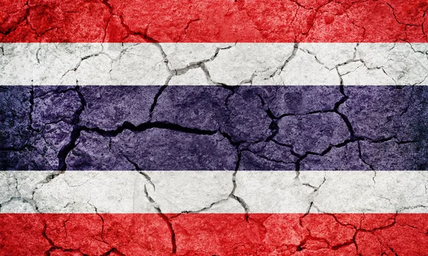 Königreich Thailand Flagge Auf Trockenem Boden Textur Hintergrund — Stockfoto