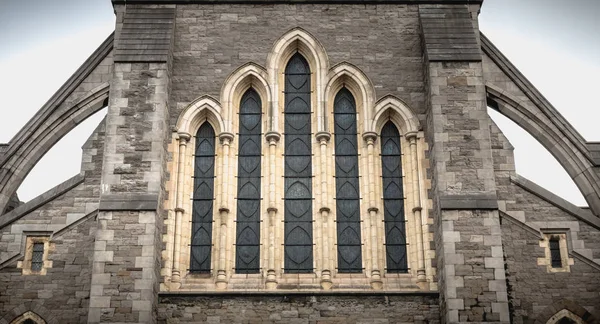 Krisztus Templom Katedrális Vagy Szentháromság Katedrális Építészeti Részletei Történelmi Dublin — Stock Fotó