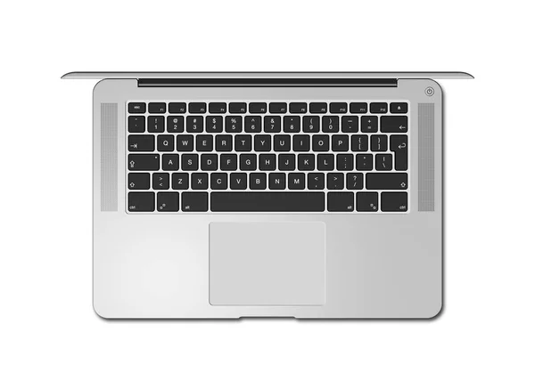 Vista Superior Laptop Aberto Isolado Branco Ilustração Renderização — Fotografia de Stock