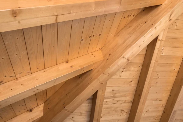 Interior Wooden Roof Exposed Beams Stock Picture