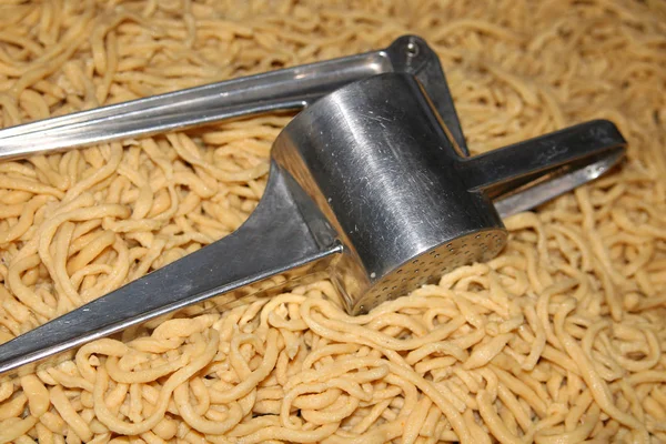 Close Spaghetti Shovel — Stock Photo, Image