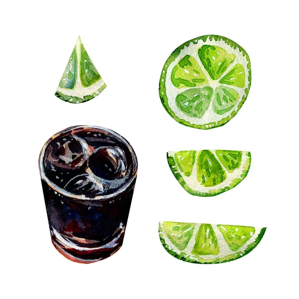 Cóctel Alcohólico Rodajas Naranja Bebida Larga Verde Vaso Con Paja —  Fotos de Stock