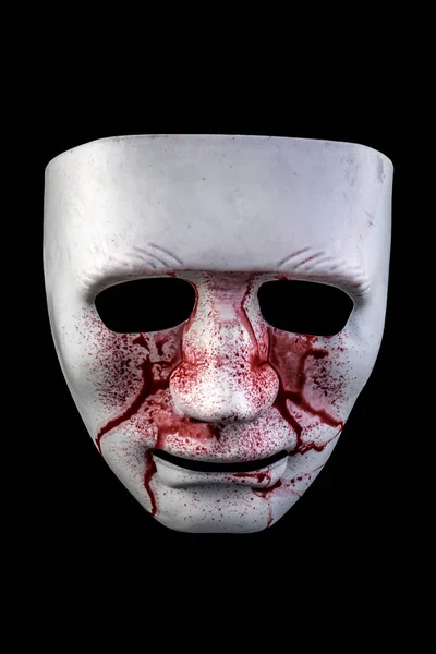 Máscara Sangue Isolada Fundo Preto Com Caminho Clipagem — Fotografia de Stock