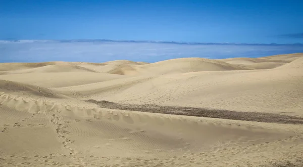 Regione Desertica Con Dune Sotto Cielo Blu — Foto Stock