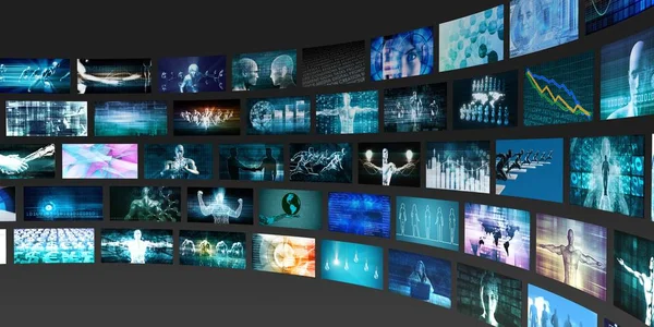 Tecnologia Análise Vídeo Conceito Análise Conteúdo — Fotografia de Stock