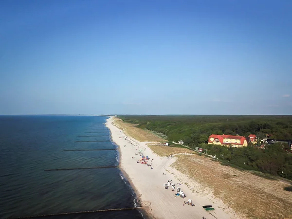 Kumsalın Drone Görüntüsü Baltık Denizi Nin Kumulları — Stok fotoğraf
