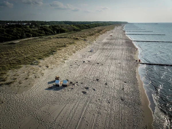 Drone Obraz Plaży Wydmy Morza Bałtyckiego — Zdjęcie stockowe