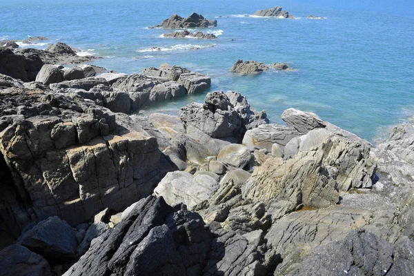 Kustlandskap Vid Pointe Groin Atlantiska Oceanen Frankrike Bretagne — Stockfoto