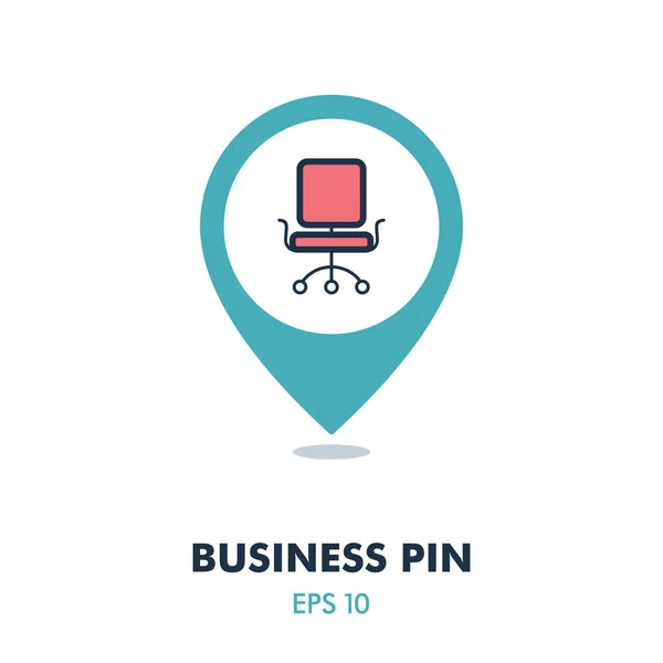 Bürostuhl Umreißen Pin Map Symbol Geschäftszeichen Kartenzeiger Kartenmarkierungen Diagramm Symbol — Stockfoto