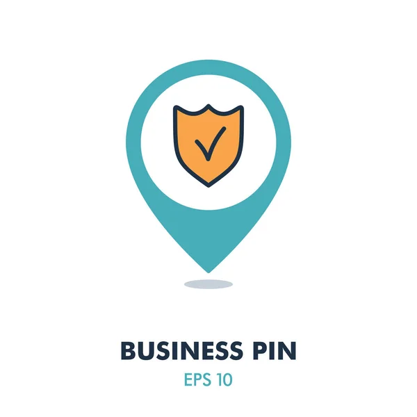 Der Beste Schutzschild Umreißt Den Pin Map Symbolvektor Finanzen Zeichen — Stockfoto