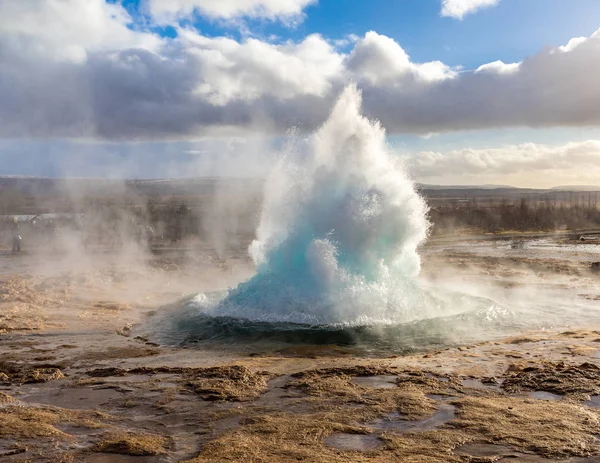 Strokkur Geysir Hot Spring Eruption Χρυσό Κύκλο Ισλανδία — Φωτογραφία Αρχείου