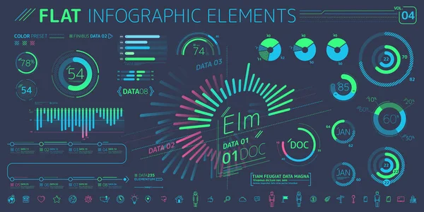 Corporate Infographic Elements Excellent Collection Vector Graphs Charts Diagrams — Stock Photo, Image