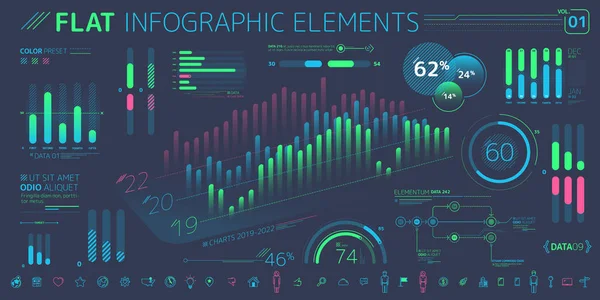 Corporate Infographic Elements Excellent Collection Vector Graphs Charts Diagrams — Stock Photo, Image