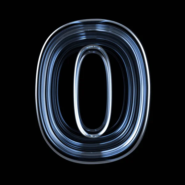 Прозорий Рентгенівський Номер Zero Ілюстрація Рендеринга Чорному Тлі — стокове фото