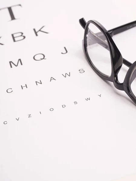 Eye test concept with test sheet, health care concept