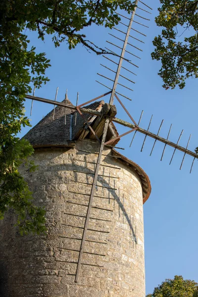 Moulin Domme Antiguo Molino Viento Domme Dordogne Valley Aquitania Francia —  Fotos de Stock