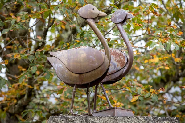 Domme France 2018 Symbol Geese Statue Domme Dordogne Department Aquitaine — 스톡 사진