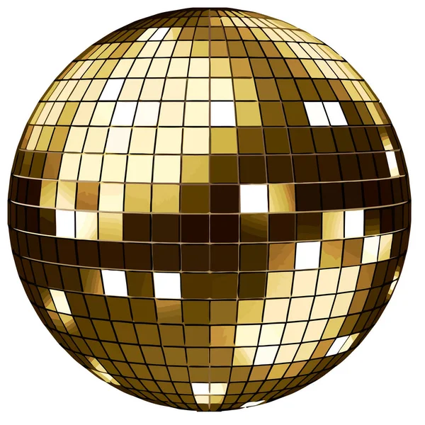 ゴールデンディスコボールパーティー輝くイルミネーション球体イラストラウンド — ストック写真