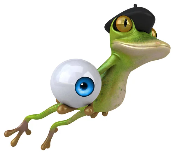 Fun French Frog Illustration — Stok fotoğraf