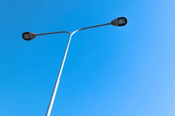 Lâmpada Rua Led Céu Azul — Fotografia de Stock