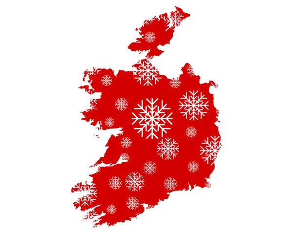 Карта Ирландии Снежинками — стоковое фото
