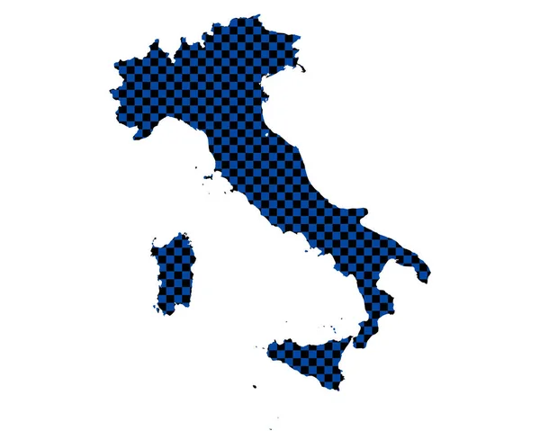 Karta Över Italien Rutmönster — Stockfoto