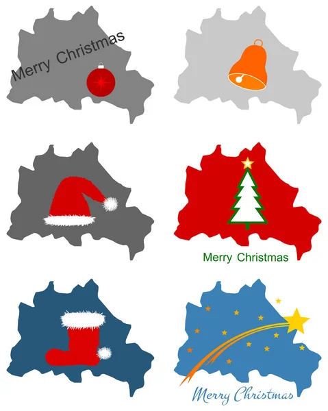 Karten Von Berlin Mit Weihnachtssymbolen — Fotografia de Stock