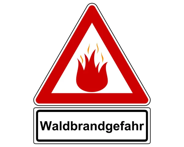 Vektorillustration Eines Roten Warnschildes Mit Einem Feuer — Stockfoto