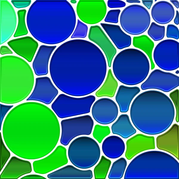 Abstract Stained Glass Mosaic Background Green Blue Circles — 스톡 사진