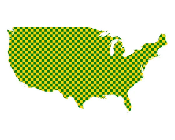 Karte Der Usa Schachbrettmuster — Stockfoto