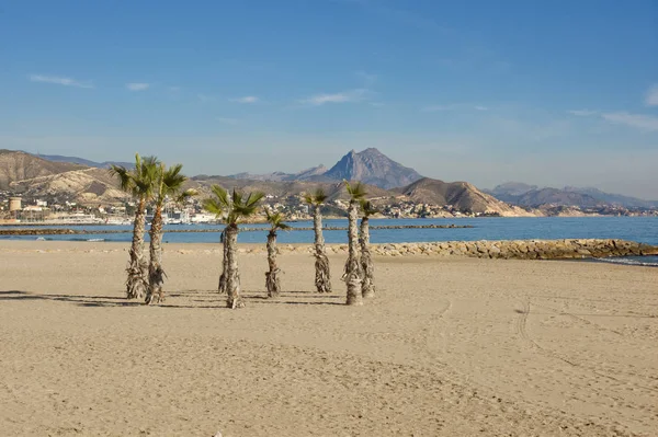 Pláž Campello Nedaleko Alicante Španělsko — Stock fotografie
