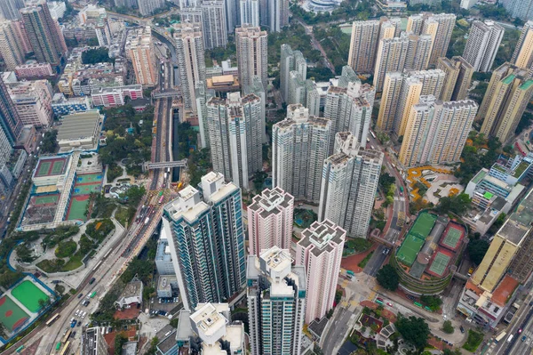 San Kong Hong Kong Abril 2019 Vista Superior Ciudad Urbana —  Fotos de Stock