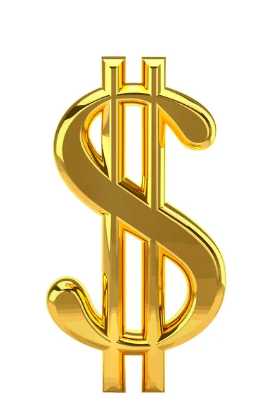 Moeda Dólar Ilustração Dourado Símbolo Economia Metálico — Fotografia de Stock
