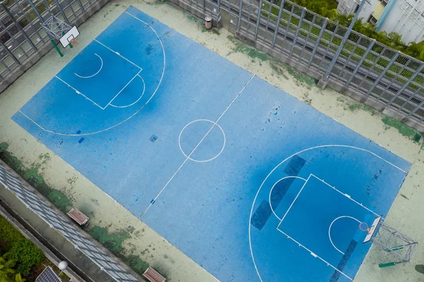 Blick Von Oben Auf Den Freizeitbasketballplatz — Stockfoto