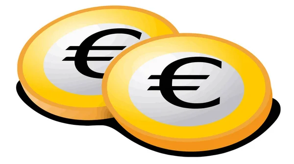 Monete Oro Metallo Successo Valore Rotondo Ricco Doppia Illustrazione Euro — Foto Stock