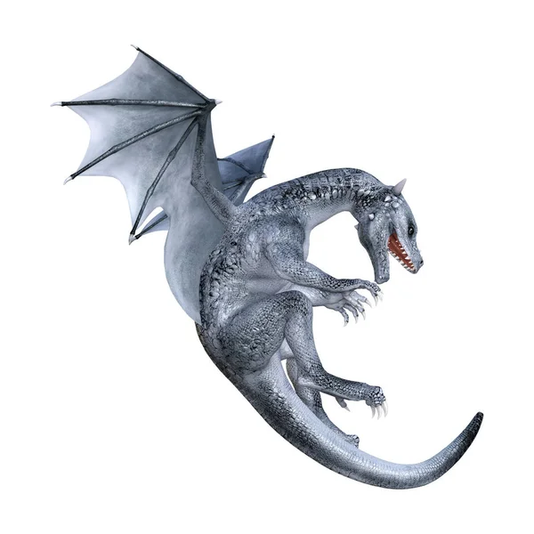 Rendering Fantasy Dragon Isolated White Background — Stock Photo, Image