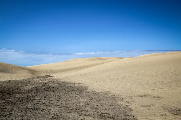Região Deserto Com Dunas Sob Céu Azul Textur Areia — Fotografia de Stock
