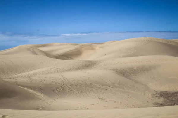 Wüstenregion Mit Dünen Unter Blauem Himmel Sandstruktur — Stockfoto