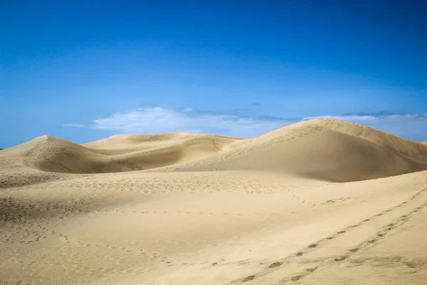Woestijn Regio Met Duinen Onder Blauwe Hemel Zand Textur — Stockfoto