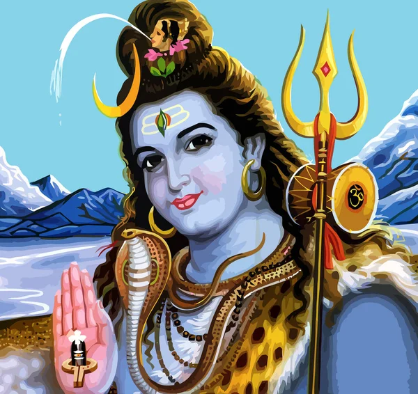 Maha Shivaratri Senhor Deus Hinduísmo Montanhas Ilustração Espiritual — Fotografia de Stock